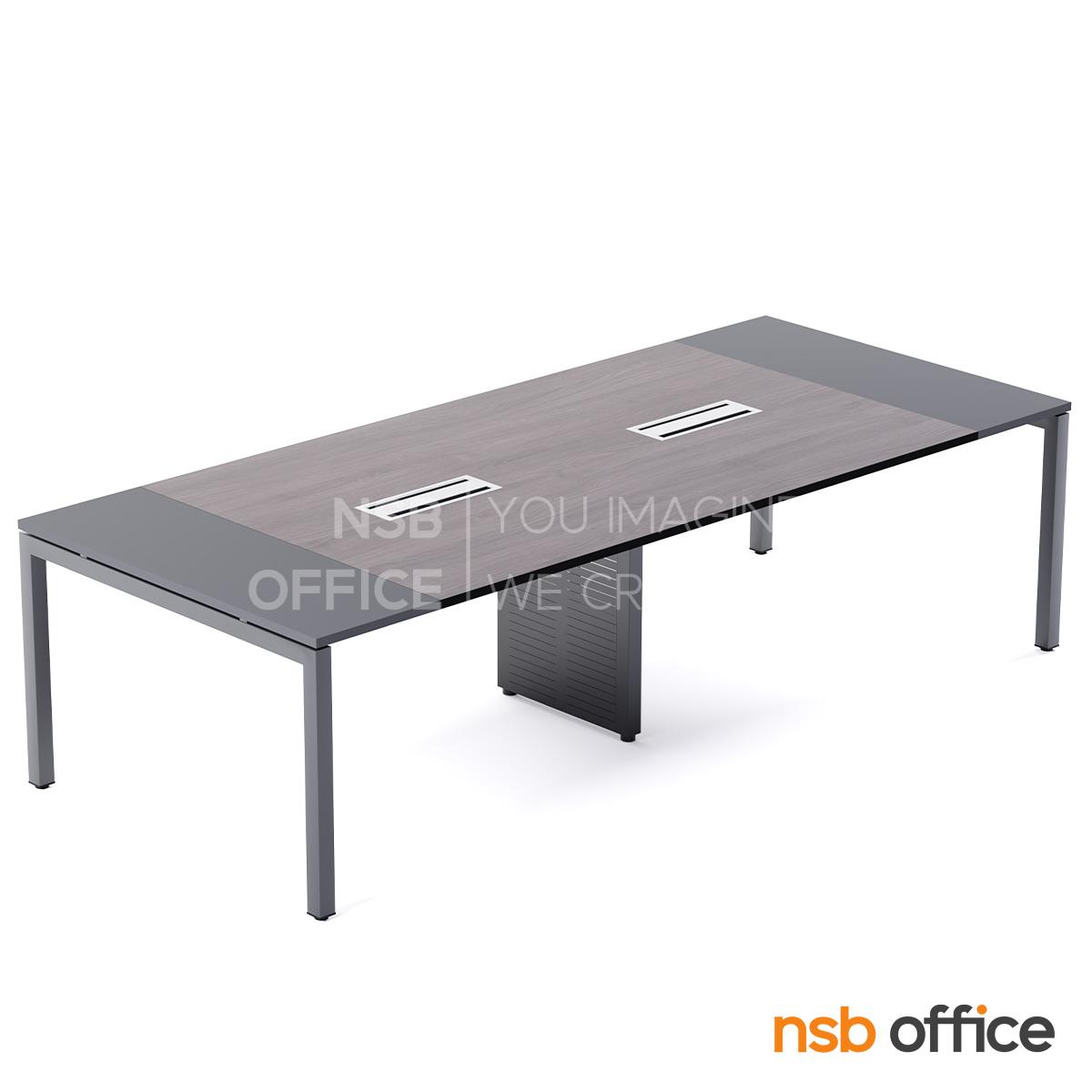 โต๊ะประชุมทรงสี่เหลี่ยม 120D cm. รุ่น CONNEXX-021  ขากลางมีกล่องร้อยสายไฟขนาด 60W cm.