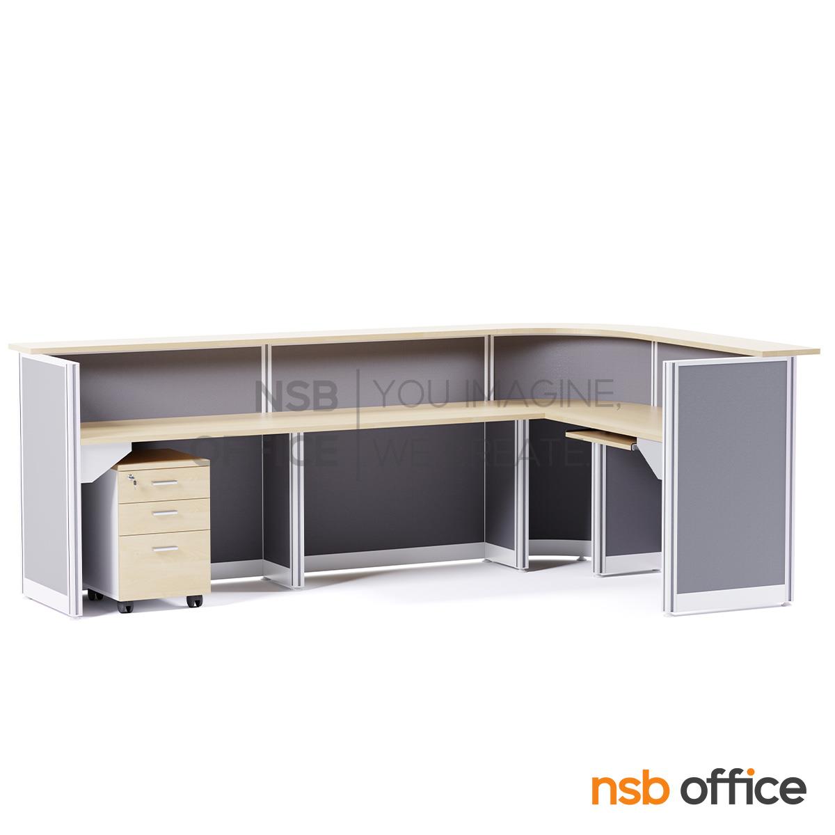 เคาน์เตอร์ตัวแอล รุ่น Westley (เวสต์ลีย์)  พร้อมตู้ลิ้นชักและรางคีย์บอร์ด