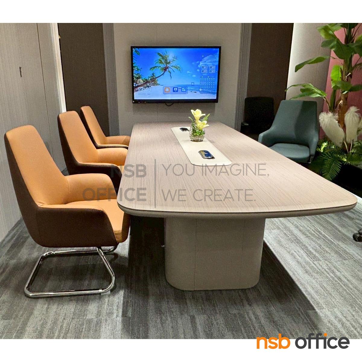 โต๊ะประชุมหัวโค้ง รุ่น Morrible (มอร์ริเบิล) ขนาด 320W ,360W cm.  มุมมน มาพร้อมป๊อปอัพ