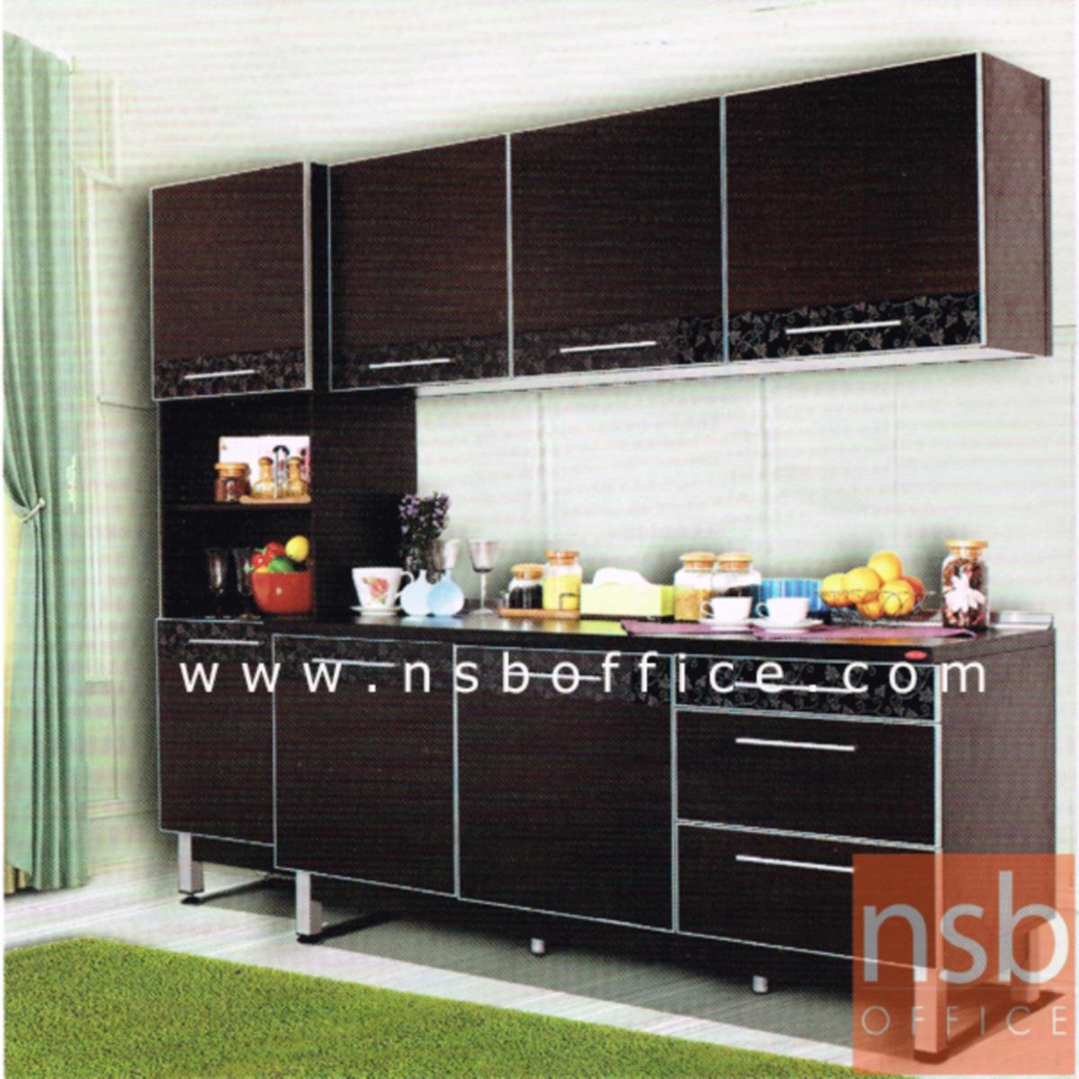 ตู้เคาน์เตอร์ กว้าง 180 ซม. TOP เมลามีนสีดำล้วน รุ่น Rebar (รีบาร์)  