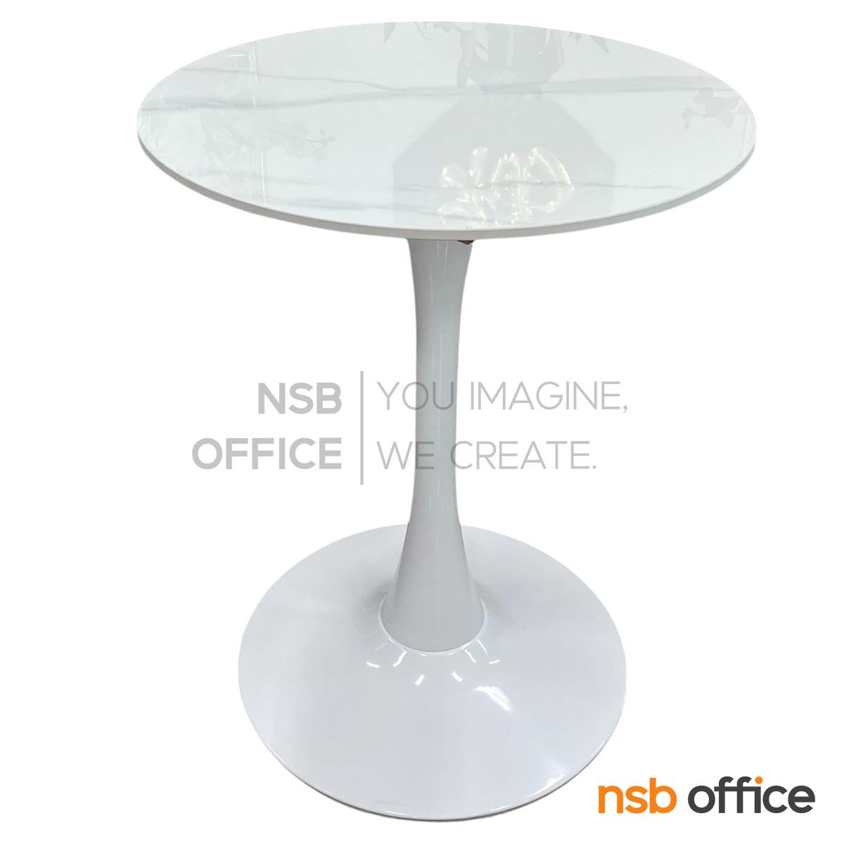 โต๊ะหน้าเซรามิคลายหินอ่อน รุ่น Linguine (ลิงกวินี) ขนาด 60Di ,80Di cm.  โครงขาเหล็ก