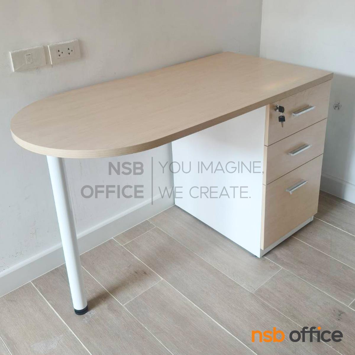 โต๊ะทำงานหมอ และโต๊ะตรวจแพทย์ 3 ลิ้นชัก รุ่น Cera (เซร่า) ขนาด 120W, 150W cm. ขาเหล็กกลม 