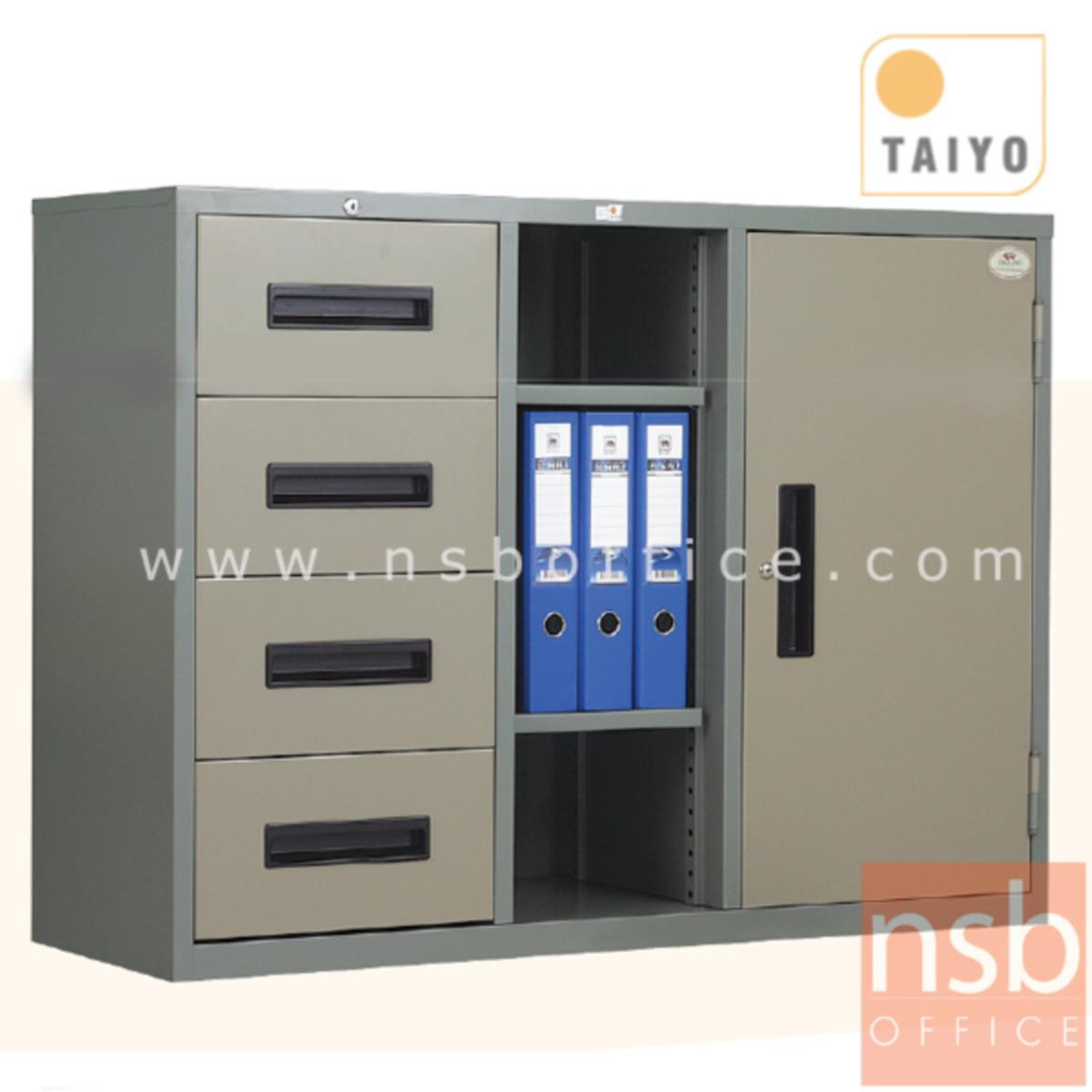 E02A014:ตู้เหล็กเอนกประสงค์ 4 ฟุต (1 บานเปิด 1 ช่องกลาง 4 ลิ้นชักข้าง) รุ่น RD-411  
