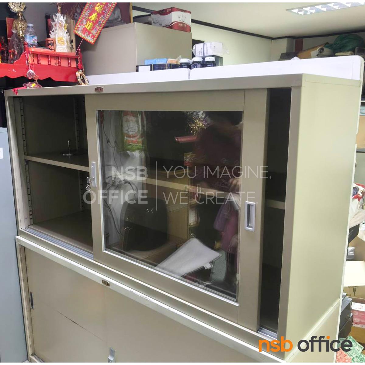 ตู้บานเลื่อนกระจกเตี้ย 45D*75H cm. ยี่ห้อลัคกี้  รุ่น LCG-1275, LCG-1575 (กว้าง 120 และ 150 ซม.) 