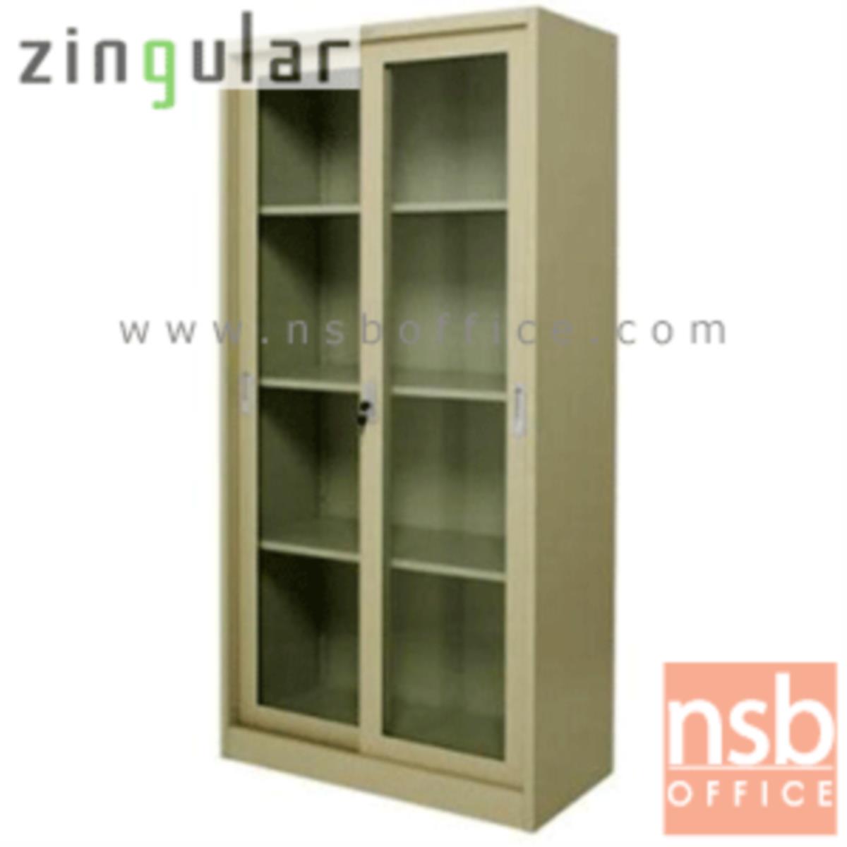 E33A007:ตู้เหล็กบานเลื่อนกระจกสูง 185 ซม. รุ่น ZINGULAR-ZDG-1886 มี 3 แผ่นชั้น   