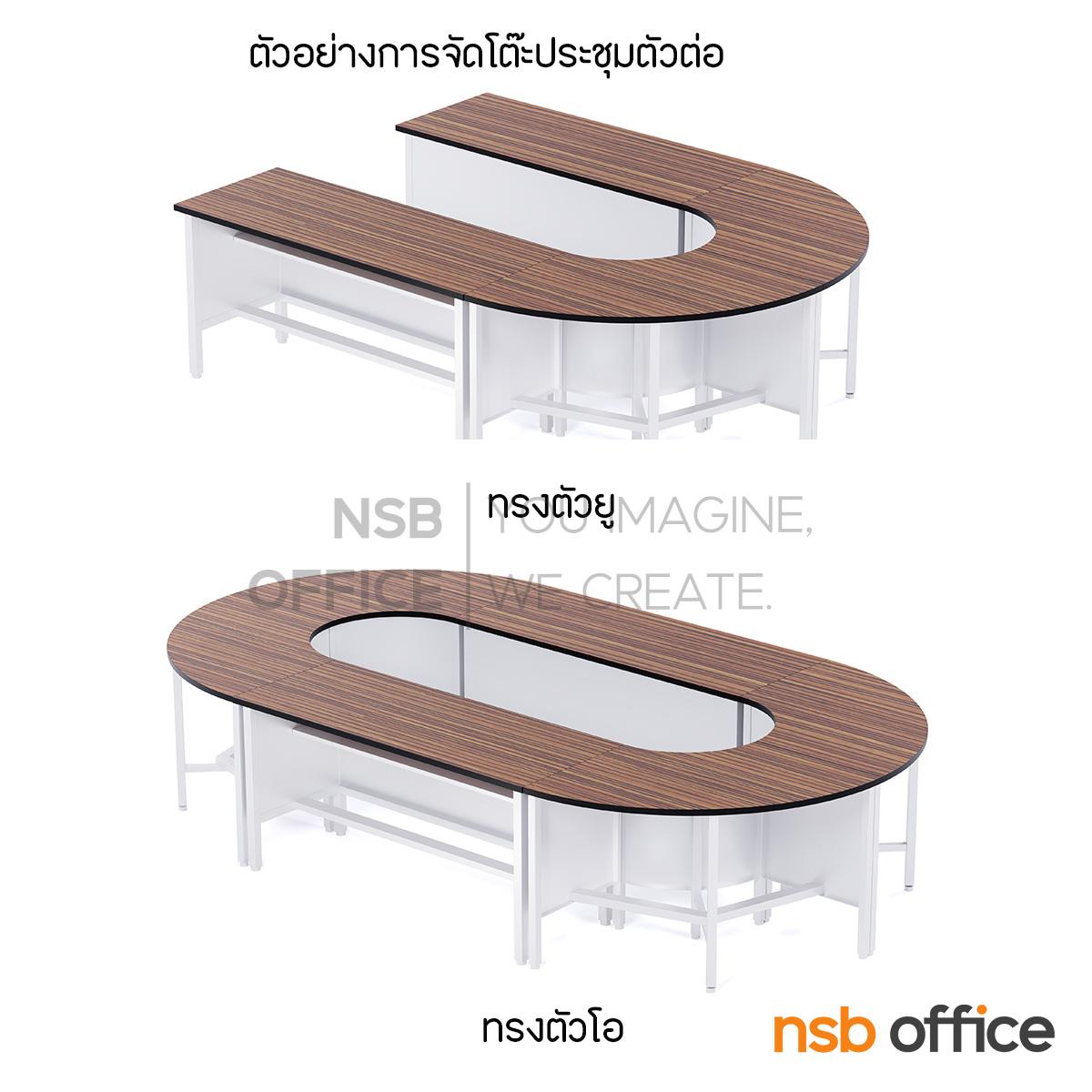 โต๊ะประชุมตรง Top โฟเมก้าลายไม้ รุ่น Bina (บีน่า) TM247, TM260   โครงเหล็ก