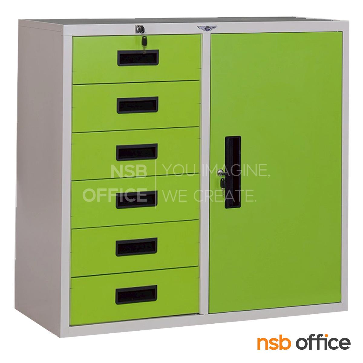 ตู้เอกสารเหล็ก 6 ลิ้นชัก 1 บานเปิด  รุ่น McDowell (แมคโดเวลล์) ขนาด 3 ฟุต 91.2W*87.3H cm. 