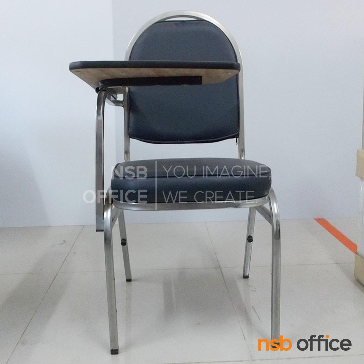 เก้าอี้เลคเชอร์หุ้มหนังเทียม (PVC) รุ่น Milo (ไมโล) ขาเหล็กชุบโครเมียมและขาเหล็กพ่นดำ 