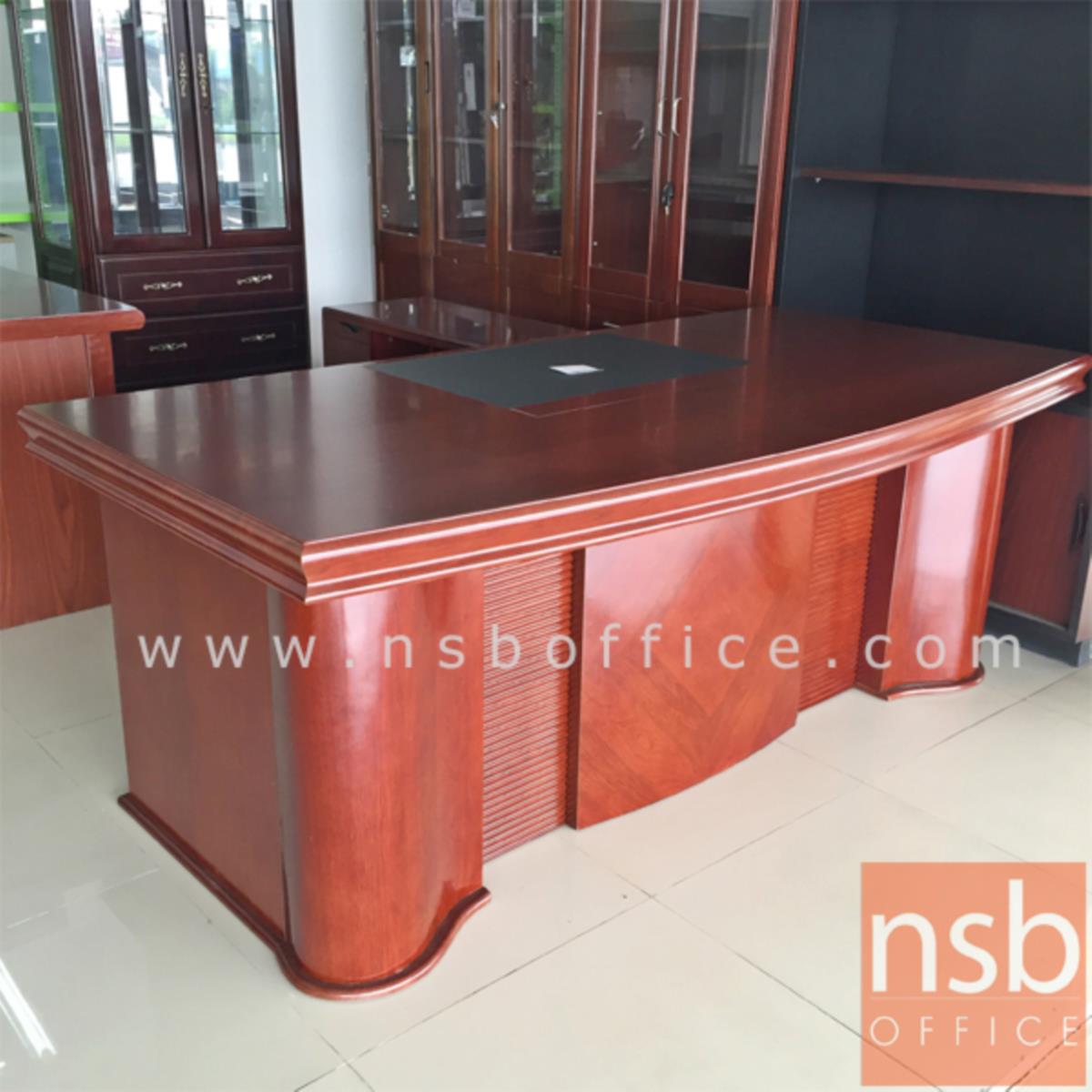 โครงขาโต๊ะผลิตจากไม้ มีความแข็งแรง ทนทาน โต๊ะผู้บริหารตัวแอลสีสัก