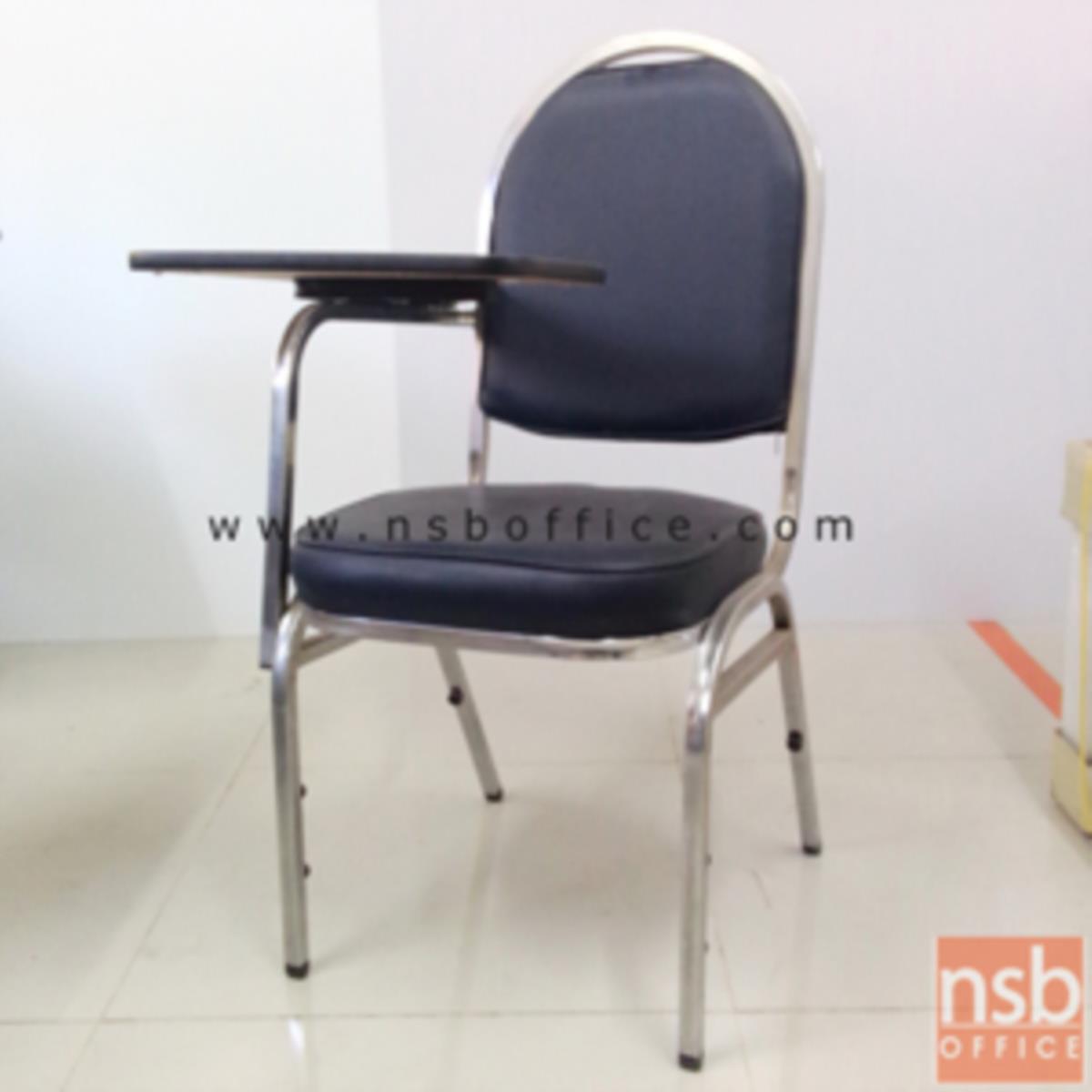 B07A005:เก้าอี้เลคเชอร์หุ้มหนังเทียม (PVC) รุ่น CL-500 ขาเหล็กชุบโครเมี่ยมและขาเหล็กพ่นดำ