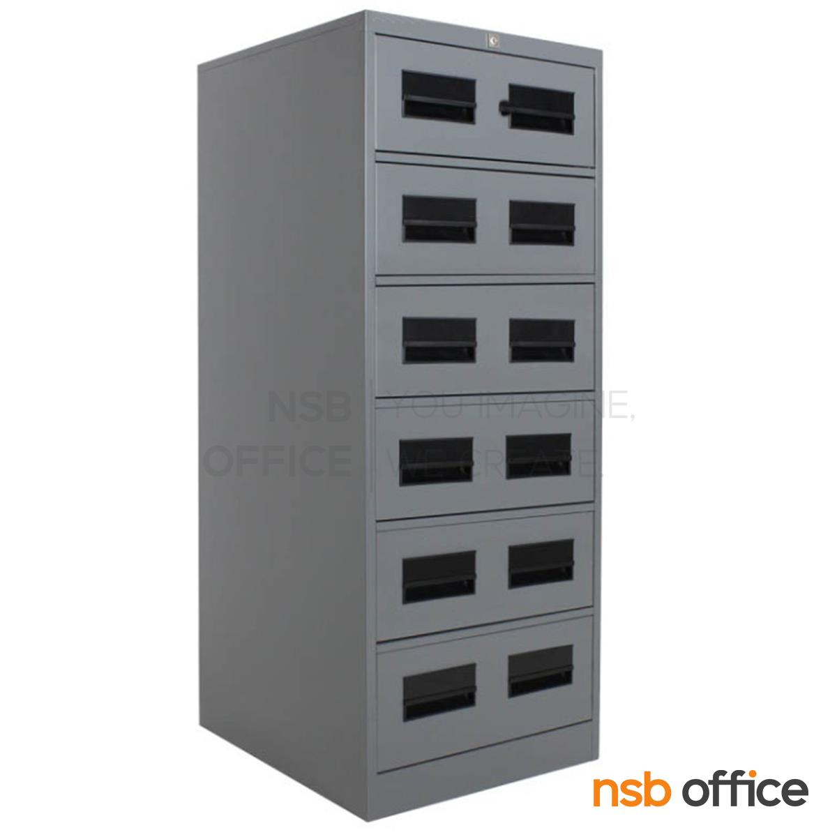 ตู้เก็บบัตร 6 ลิ้นชัก (บัตรขนาด 6"*8" นิ้ว) 541W*616D*1322H mm   