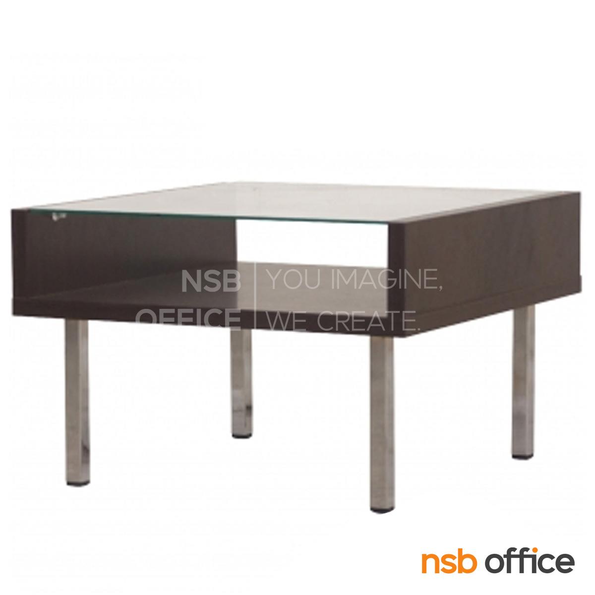 โต๊ะกลางโซฟากระจกใส  รุ่น GD-TNY ขนาด 59W ,105W cm.  โครงไม้