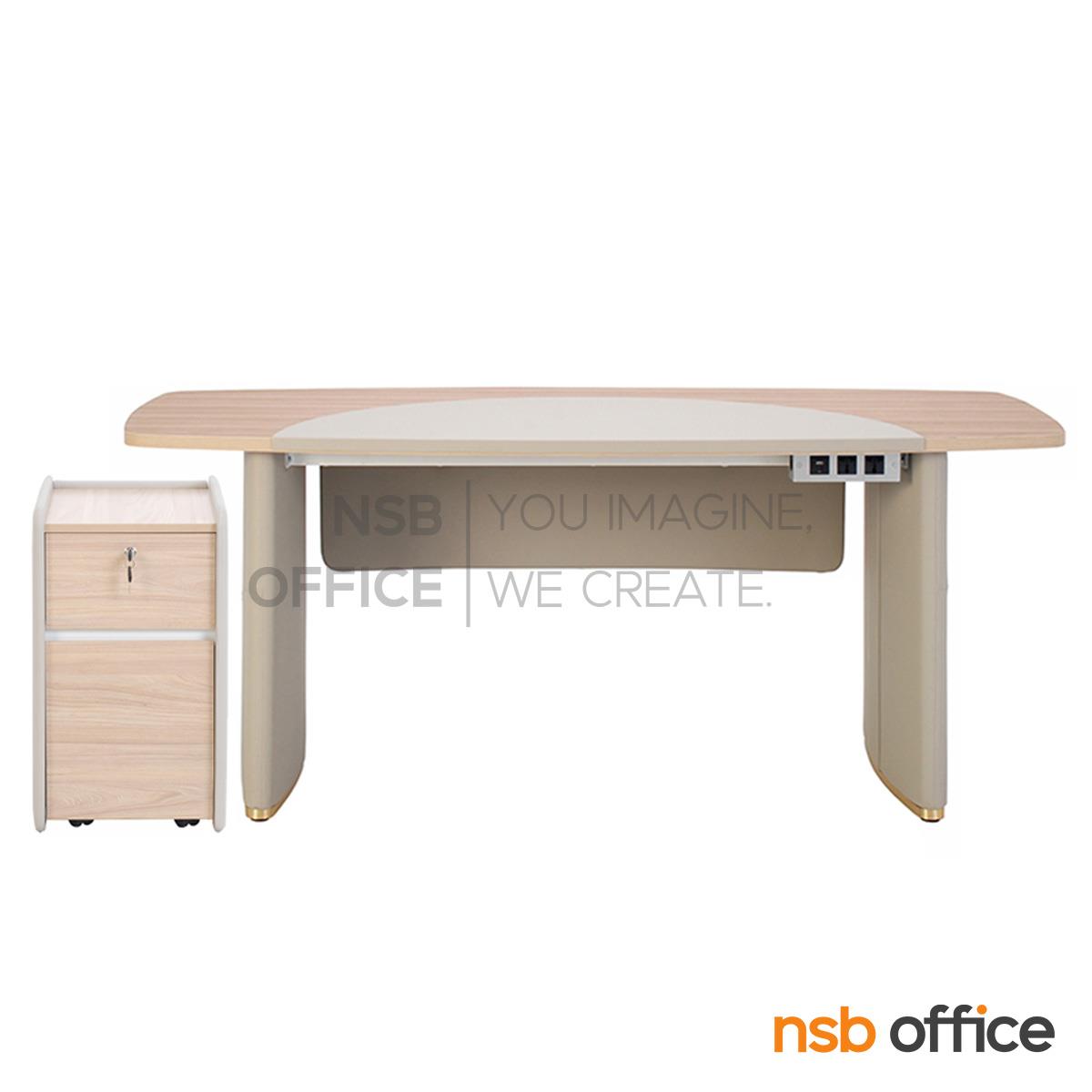 โต๊ะผู้บริหาร รุ่น Revan (เรแวน) ขนาด 180W cm.  พร้อมตู้ลิ้นชักล้อเลื่อน