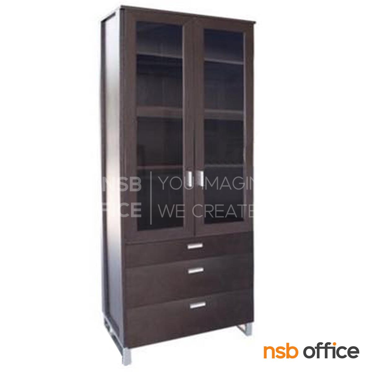 ตู้โชว์บานเปิดกระจกใส รุ่น Sanderra (แซนเดอร์ล่า) ขนาด 80W*40D*190H cm. ไม่มีกุญแจ
