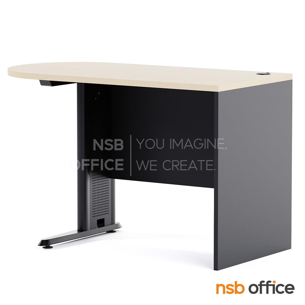 โต๊ะแพทย์ในห้องตรวจ รุ่น Larnix (ลาร์นิกซ์) ขนาด 120W cm.  บังตาไม้ ขาเหล็กตัวแอล