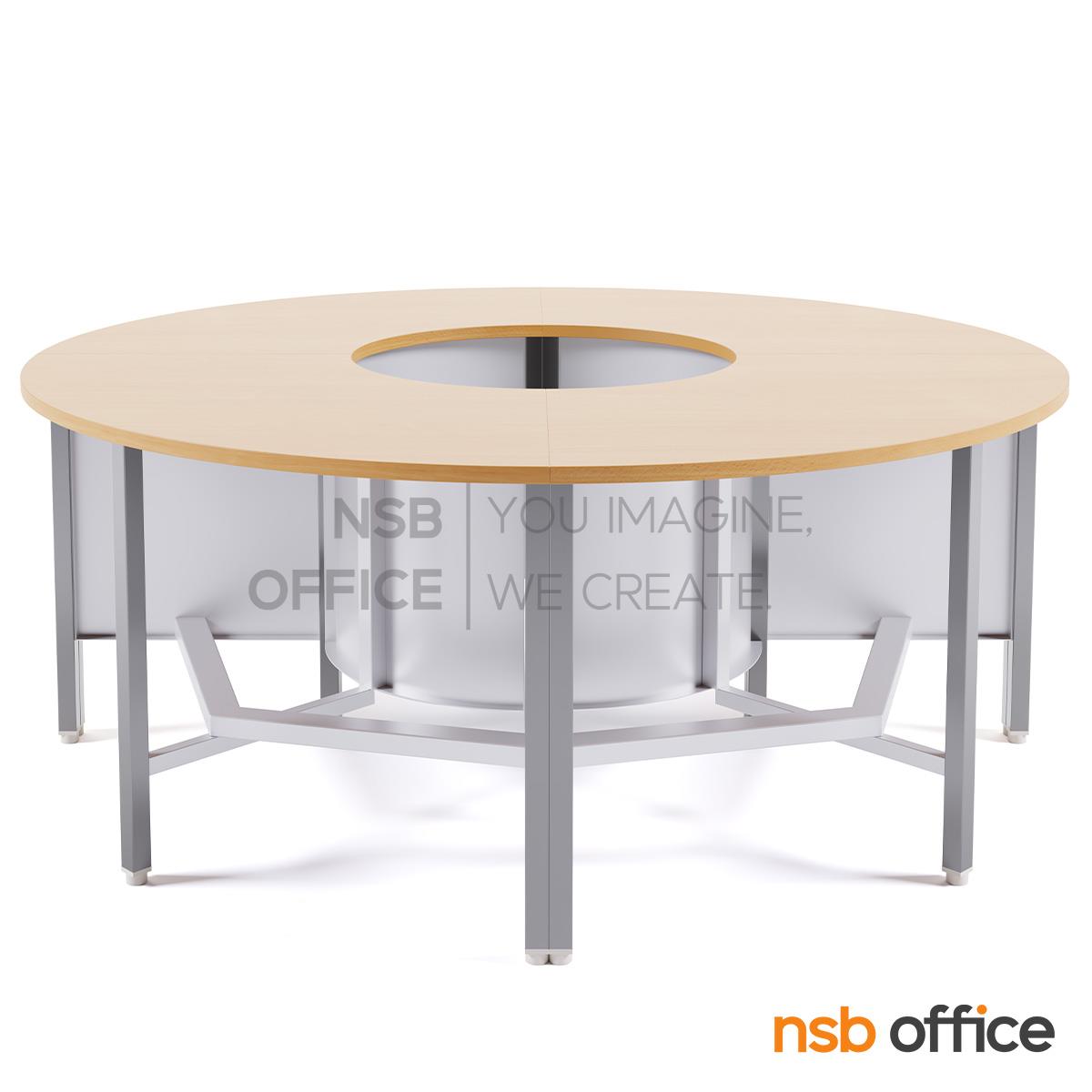 โต๊ะประชุมทรงวงกลม Top เมลามีน รุ่น Sylvona (ซิลโวนา) ขนาด 180Di cm.  ขาเหล็ก