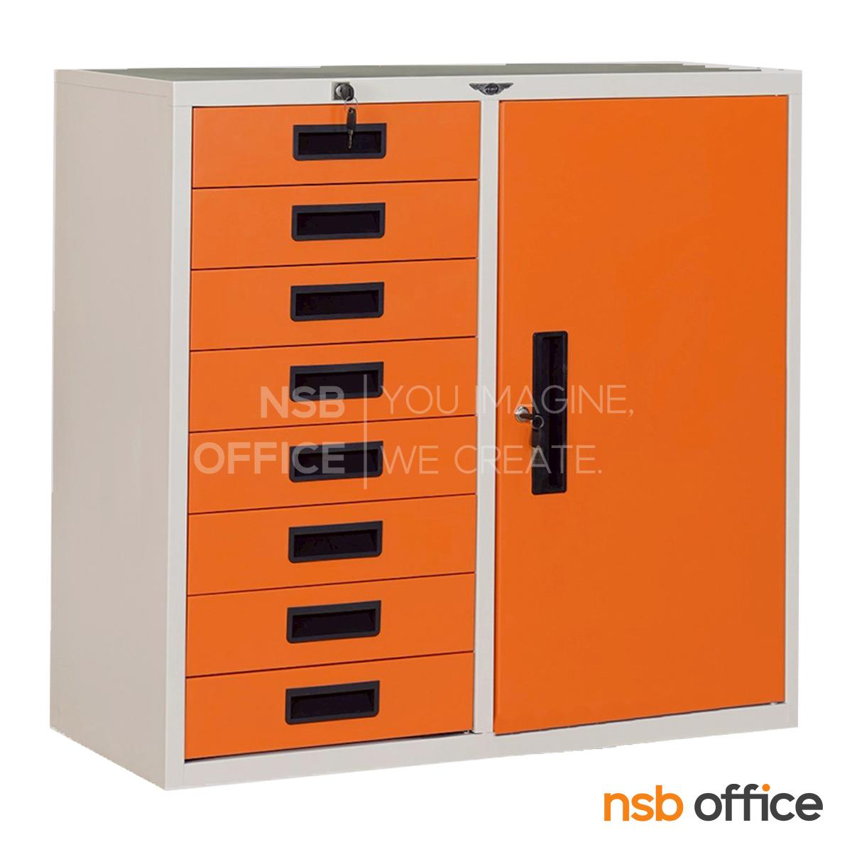 ตู้เอกสารเหล็ก 8 ลิ้นชัก 1 บานเปิด  รุ่น Marsha (มาร์ชา)  ขนาด 3 ฟุต 91.2W*87.3H cm. 