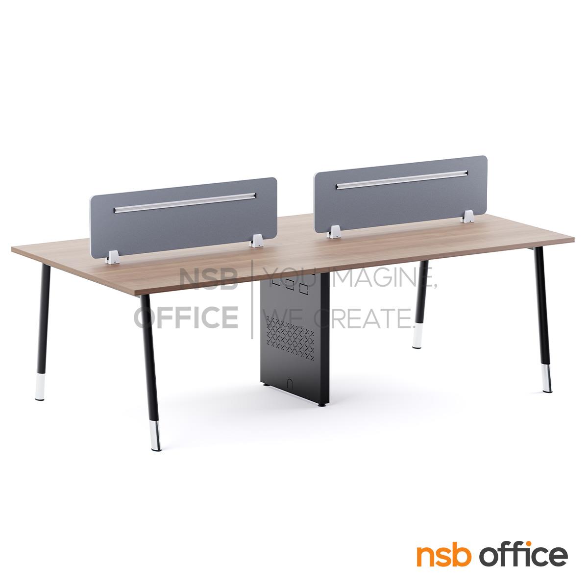 ชุดโต๊ะทำงาน 4 ที่นั่ง รุ่น Brendy (เบรนดี้)  ขนาด 240W*120D cm. พร้อมมินิสกรีนหุ้มผ้า