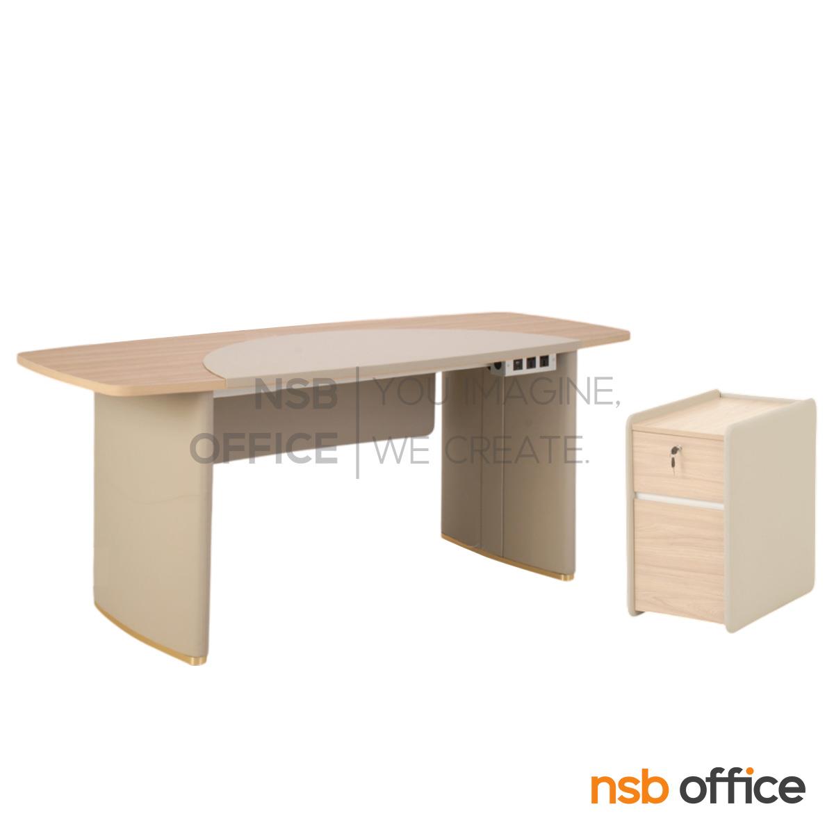 โต๊ะผู้บริหาร รุ่น Revan (เรแวน) ขนาด 180W cm.  พร้อมตู้ลิ้นชักล้อเลื่อน