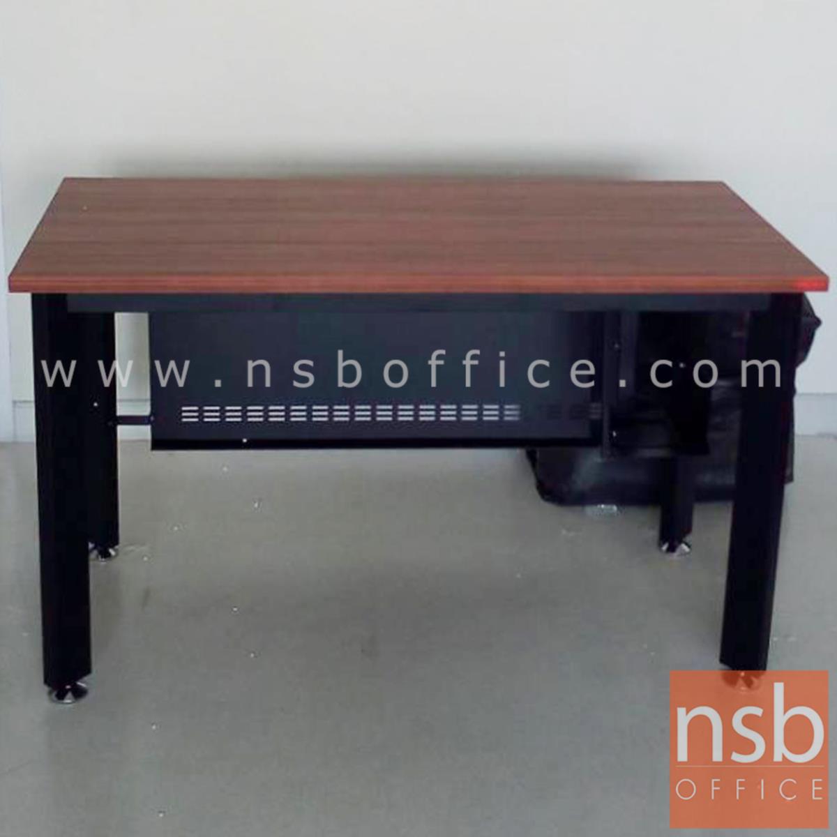 โต๊ะทำงาน  รุ่น Imperial (อิมพีเรียล) ขนาด 120W ,150W cm.  พร้อมบังตาเหล็ก สีวอลนัทตัดดำ