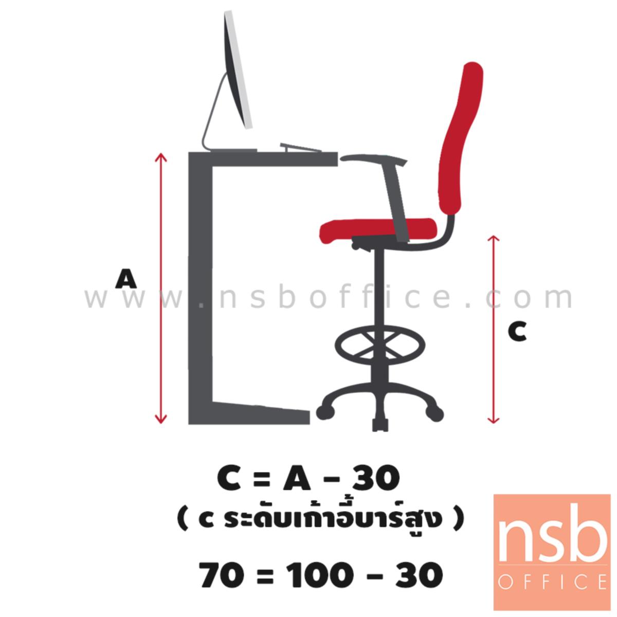 เก้าอี้บาร์สตูลที่นั่งเหลี่ยมล้อเลื่อน รุ่น CH-064  ขาเหล็กกล่องพ่นดำ