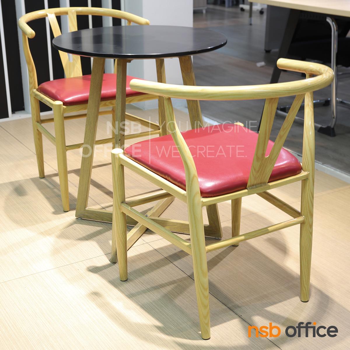 ชุดโต๊ะบาร์หน้าท็อปกลม 2 ที่นั่ง รุ่น Espresso (เอสเปรสโซ) ขนาด 60W cm.  พร้อมเก้าอี้ไม้โมเดิร์น