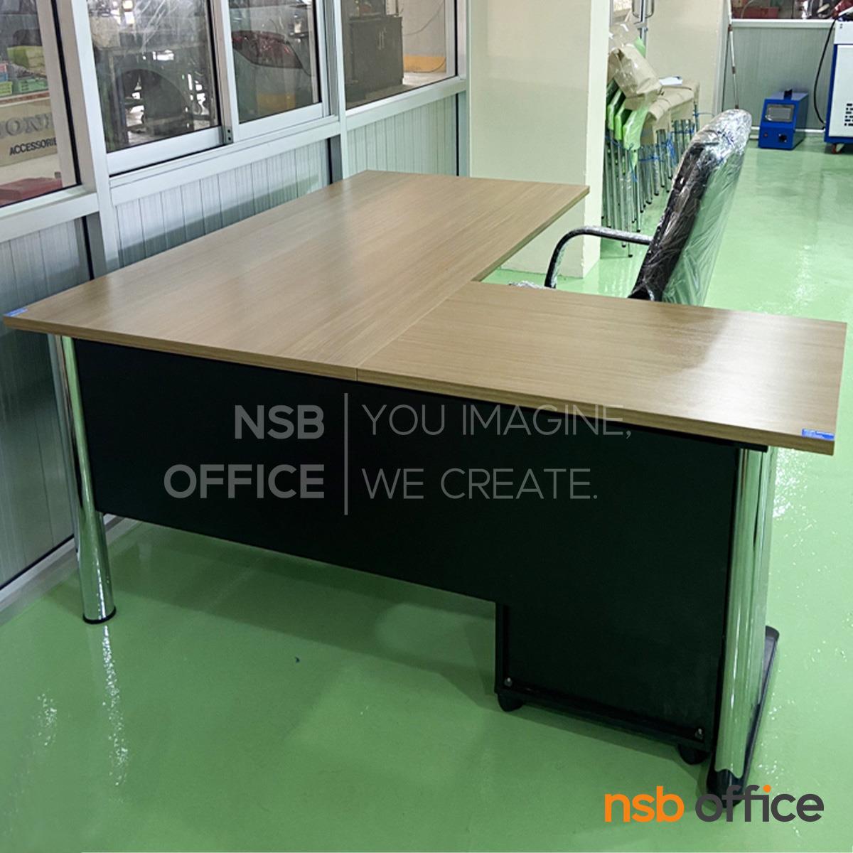 โต๊ะทำงานผู้บริหาร รุ่น Nolan (โนแลน) ขนาด 180W1*160W2 ตู้ 3 ลิ้นชักล้อเลื่อน