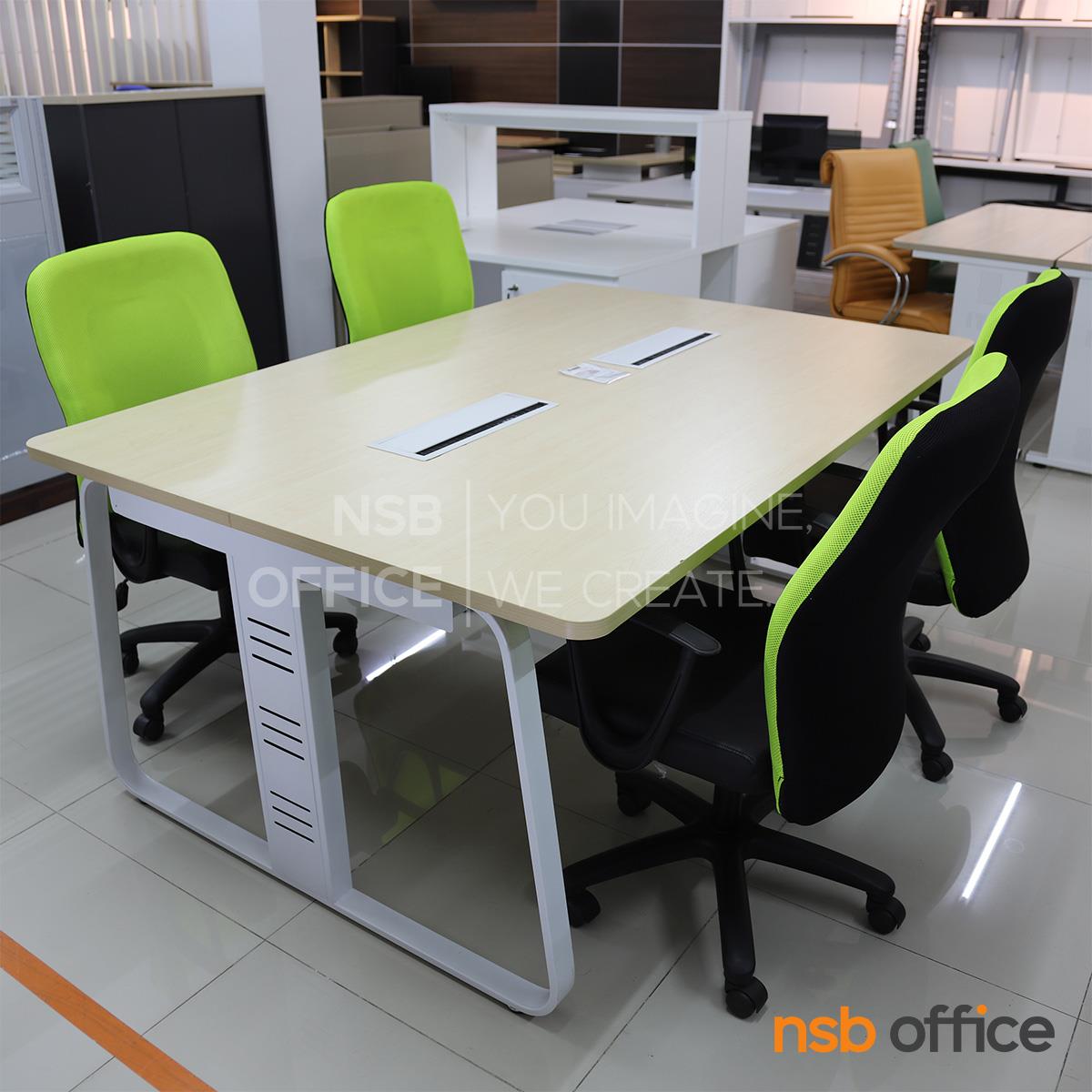 ชุดโต๊ะทำงาน 4 ที่นั่ง รุ่น Crimson (คริมสัน) ขนาด 180W cm.  พร้อมเก้าอี้สำนักงานหลังเน็ต