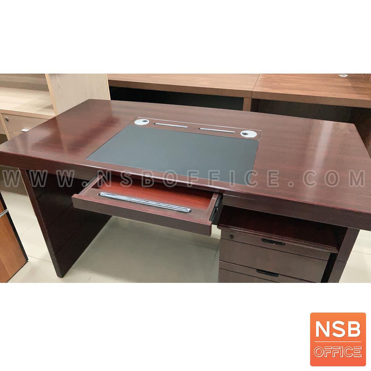 โต๊ะผู้บริหารทรงตรง รุ่น Calbert (คอลเบิร์ต) ขนาด 140W cm. พร้อมตู้ลิ้นชักและลิ้นชักใส่ปากกา