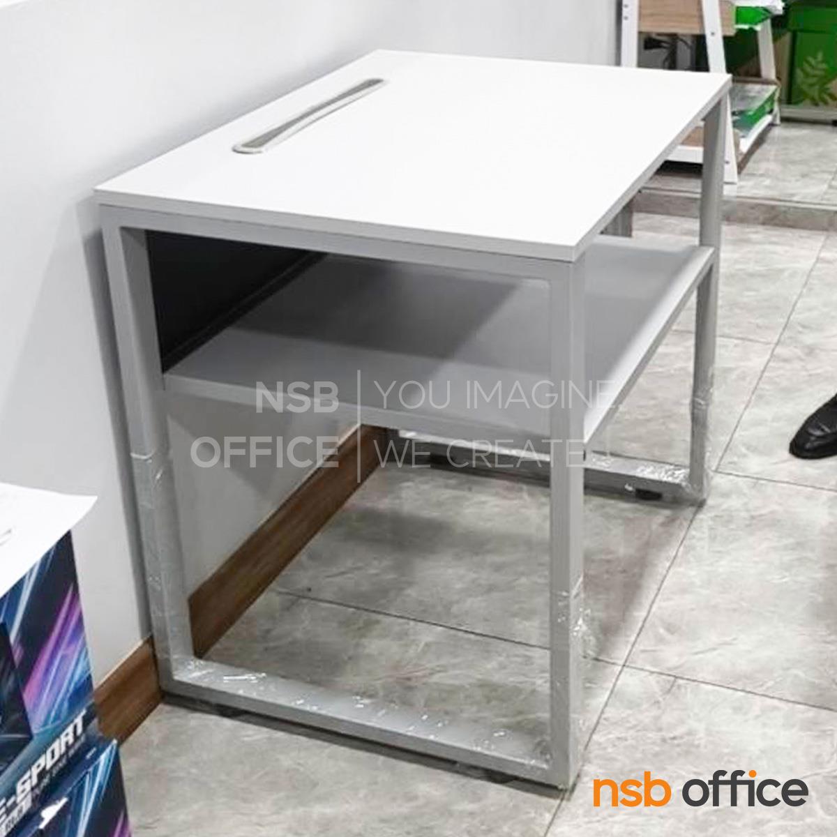 โต๊ะวางปริ้นเตอร์ มีที่วางกระดาษและช่องสอดกระดาษ รุ่น Niko (นิโก้) ขนาด 80W cm.  ขาเหล็ก