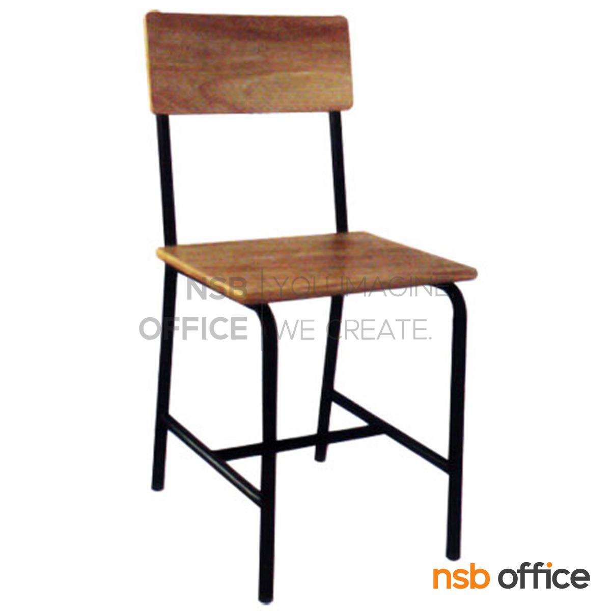 เก้าอี้นักเรียนไม้ยางพารา รุ่น Caramel (คาราเมล)  โครงเหล็ก 