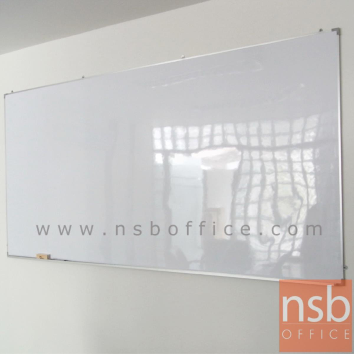 กระดานไวท์บอร์ดแบบแขวน White board   120W cm ขอบอลูมิเนียม คิ้วเล็ก (พร้อมงานติดตั้งบนผนัง)