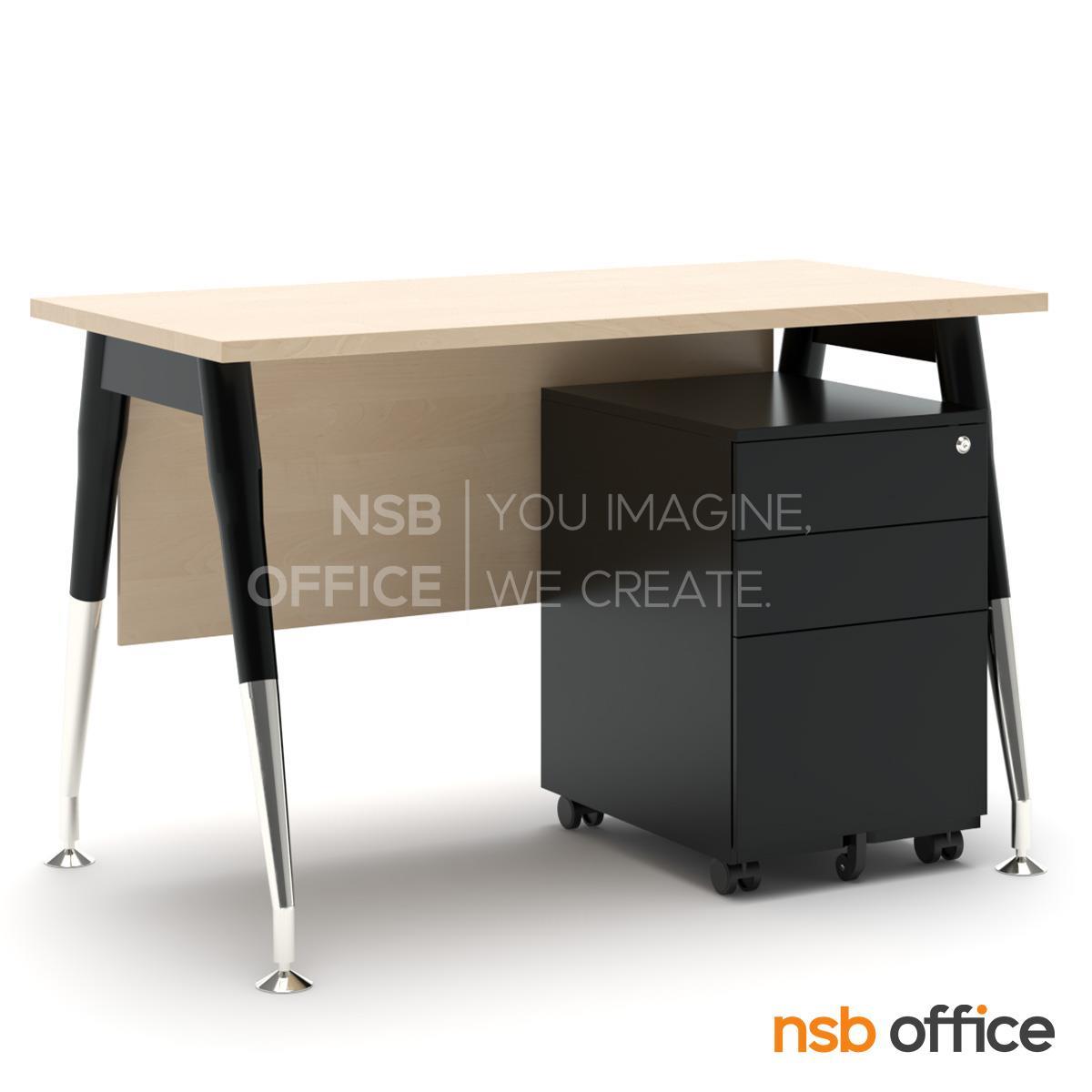 โต๊ะทำงานพร้อมลิ้นชักเหล็กล้อเลื่อน รุ่น Plantnery 2 (แพลนเนอรี่ 2) ขนาด 120W cm. มีบังตา ขาเหล็ก 