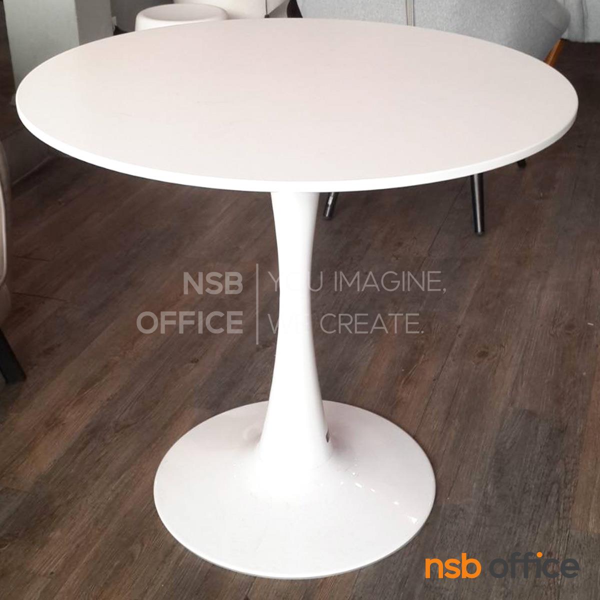 โต๊ะหน้าไม้ MDF รุ่น Jadeen (จาดีน) ขนาด 80Di cm.  ขาเหล็กพ่นสี