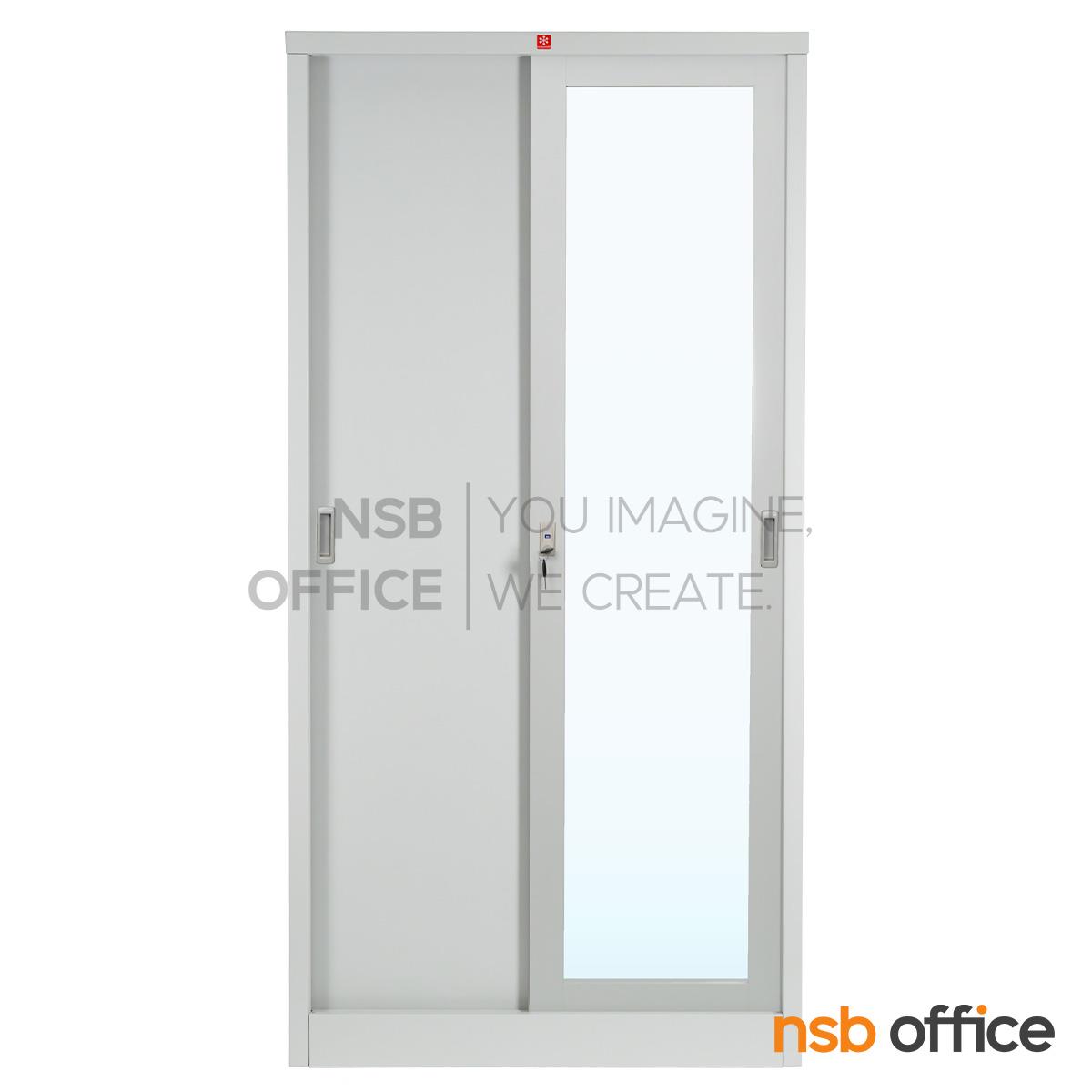 ตู้เสื้อผ้าบานทึบซ้าย กระจกเงาขวา รุ่น KVS-96K ขนาด 91.4W*62D*183H cm. 