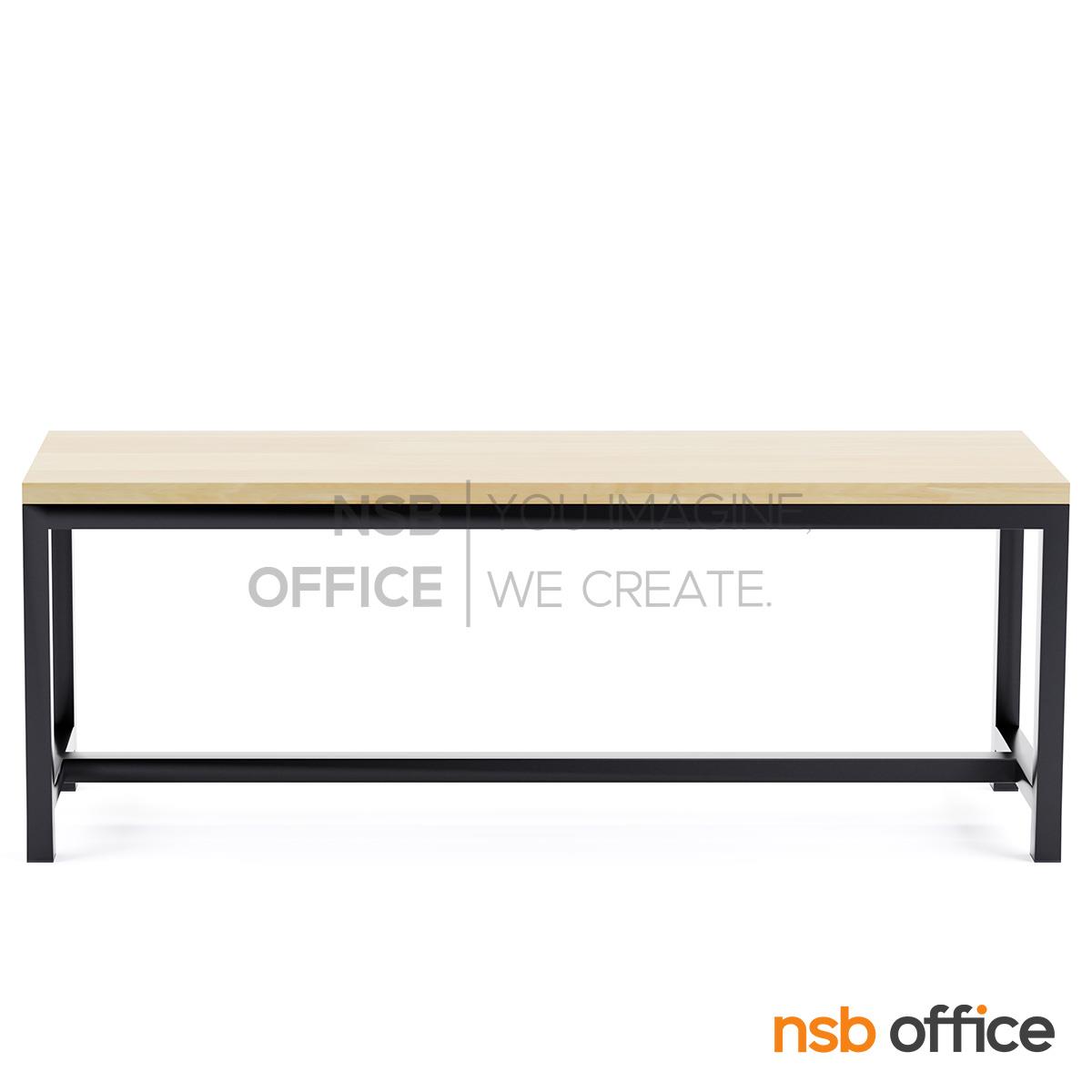 เก้าอี้ม้านั่งไม้ยางพารา รุ่น Libble (ลิบเบิ้ล) 120W, 150W, 180W cm.  ขาเหล็กสีดำ