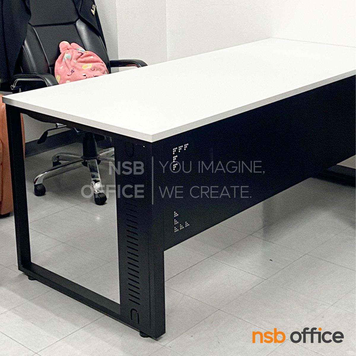 โต๊ะทำงานขาเหล็กร้อยสายไฟ  ขนาด 150W, 180W cm.  ขาเหล็ก