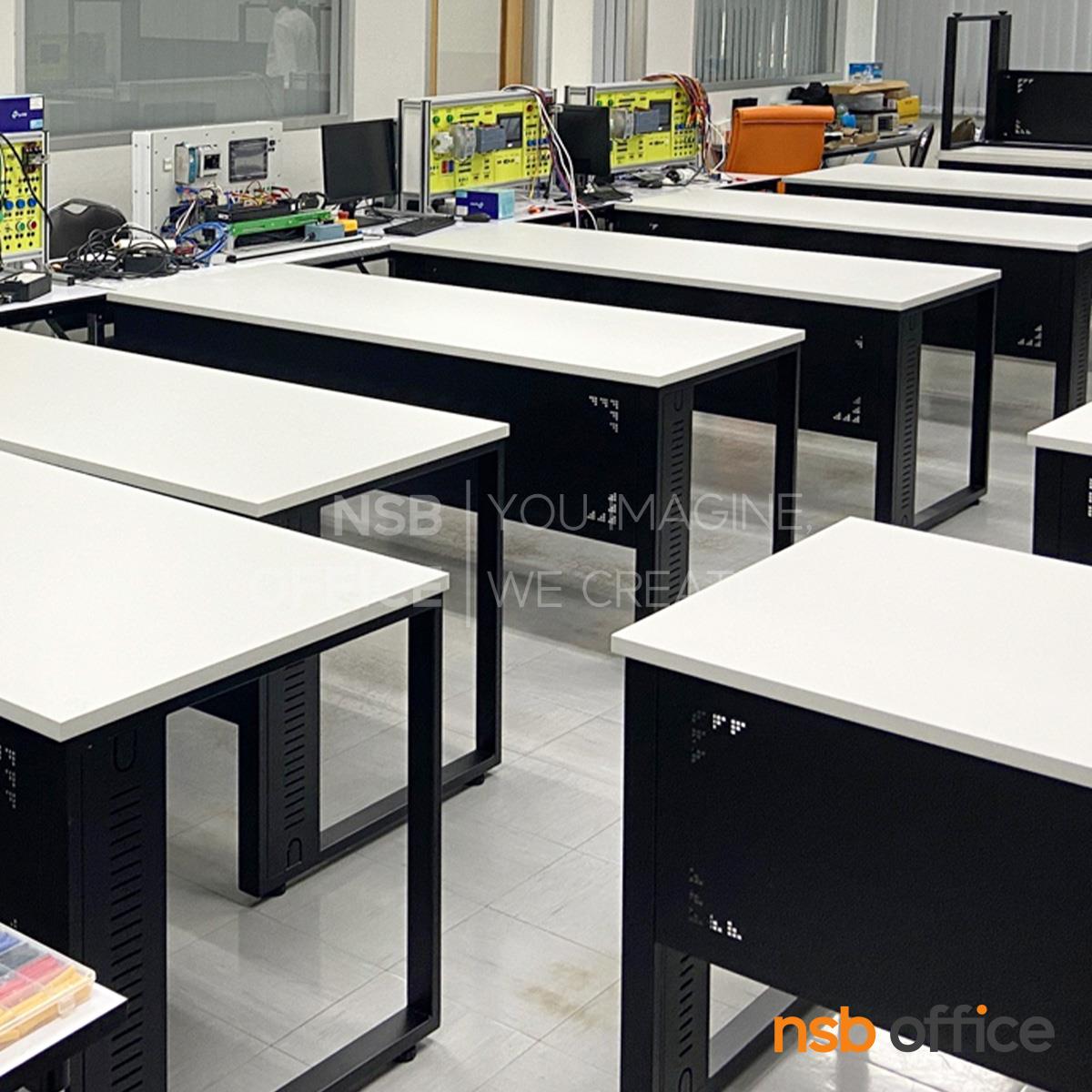 โต๊ะทำงานขาเหล็กร้อยสายไฟ รุ่น Phoronic (โฟโรนิก) ขนาด 150W, 180W cm.  ขาเหล็ก