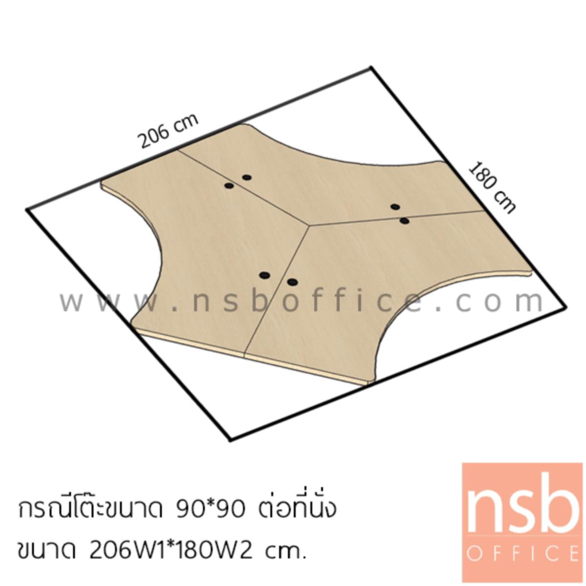 ชุดโต๊ะทำงานกลุ่ม 3 ที่นั่ง  รุ่น NSB-005 ขนาด 90W, 120W cm. พร้อมมินิสกรีน