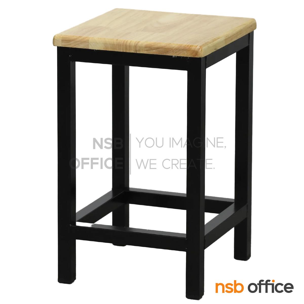 เก้าอี้บาร์เหลี่ยมที่นั่งไม้ รุ่น Swift (สวิฟต์)  โครงขาเหล็กทรงจตุรัส