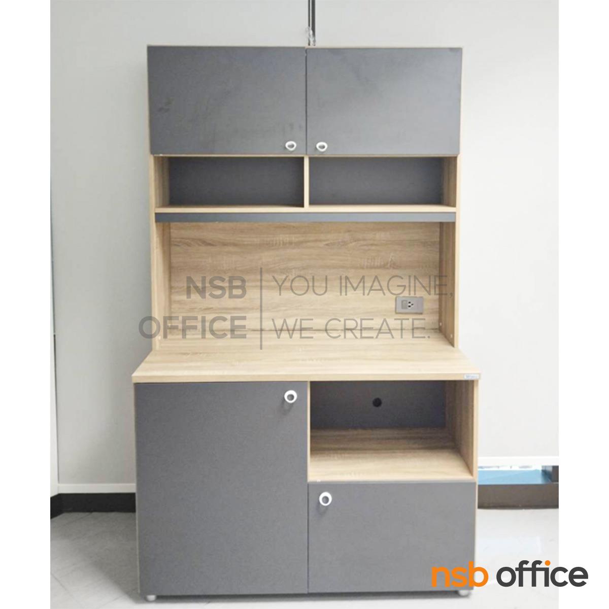 ชุดตู้ครัว รุ่น Klyon (คลีออน) ขนาด 120W cm. มีชั้นวางไมโครเวฟด้านล่าง