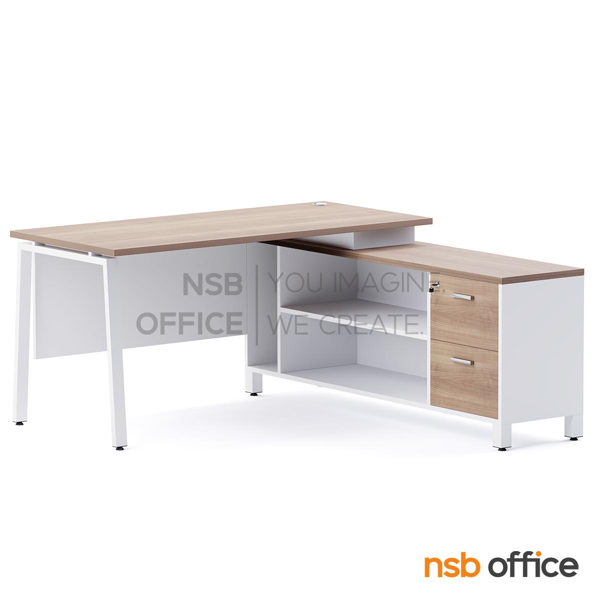 โต๊ะทำงานตัวแอล รุ่น Thorax (ทอแรกช์) ขนาด 150W cm. ขาเหล็ก