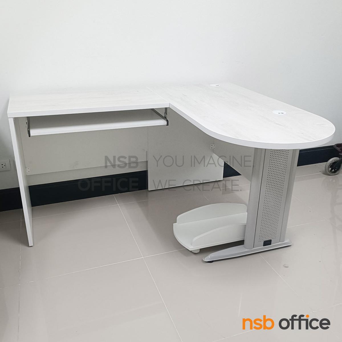 โต๊ะทำงานตัวแอล รุ่น Tynsel (ทินเซล) ขนาด 140W1*160W2 cm.  ขาเหล็ก