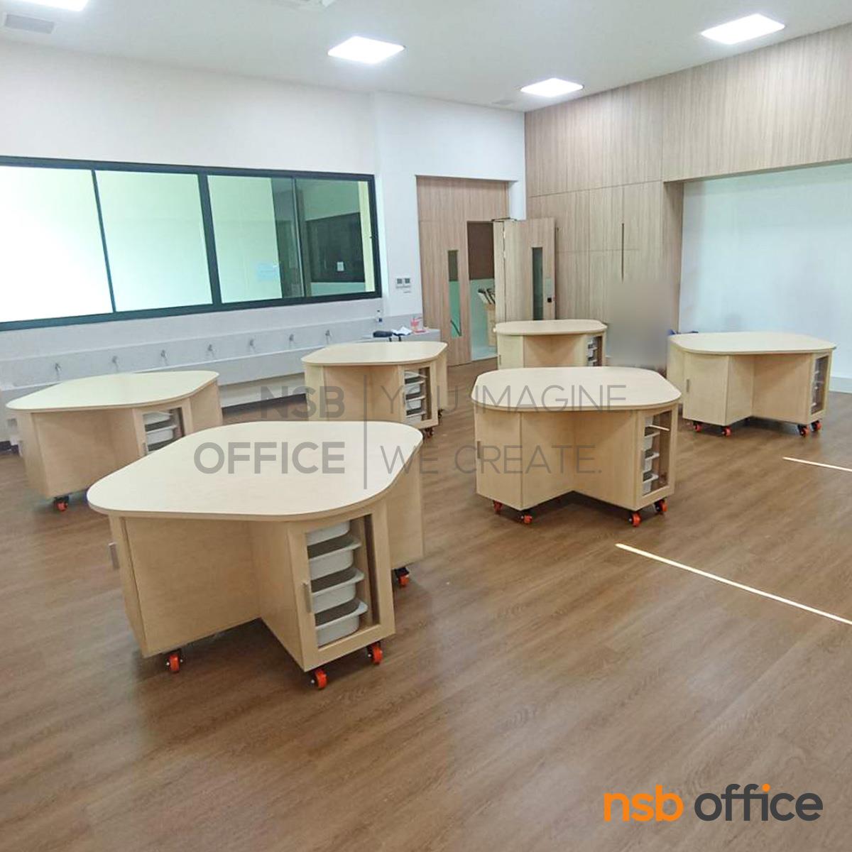 โต๊ะทดลอง STEM รุ่น Aerosmith (แอโรสมิธ) ขนาด 150W cm.  ล้อเลื่อน