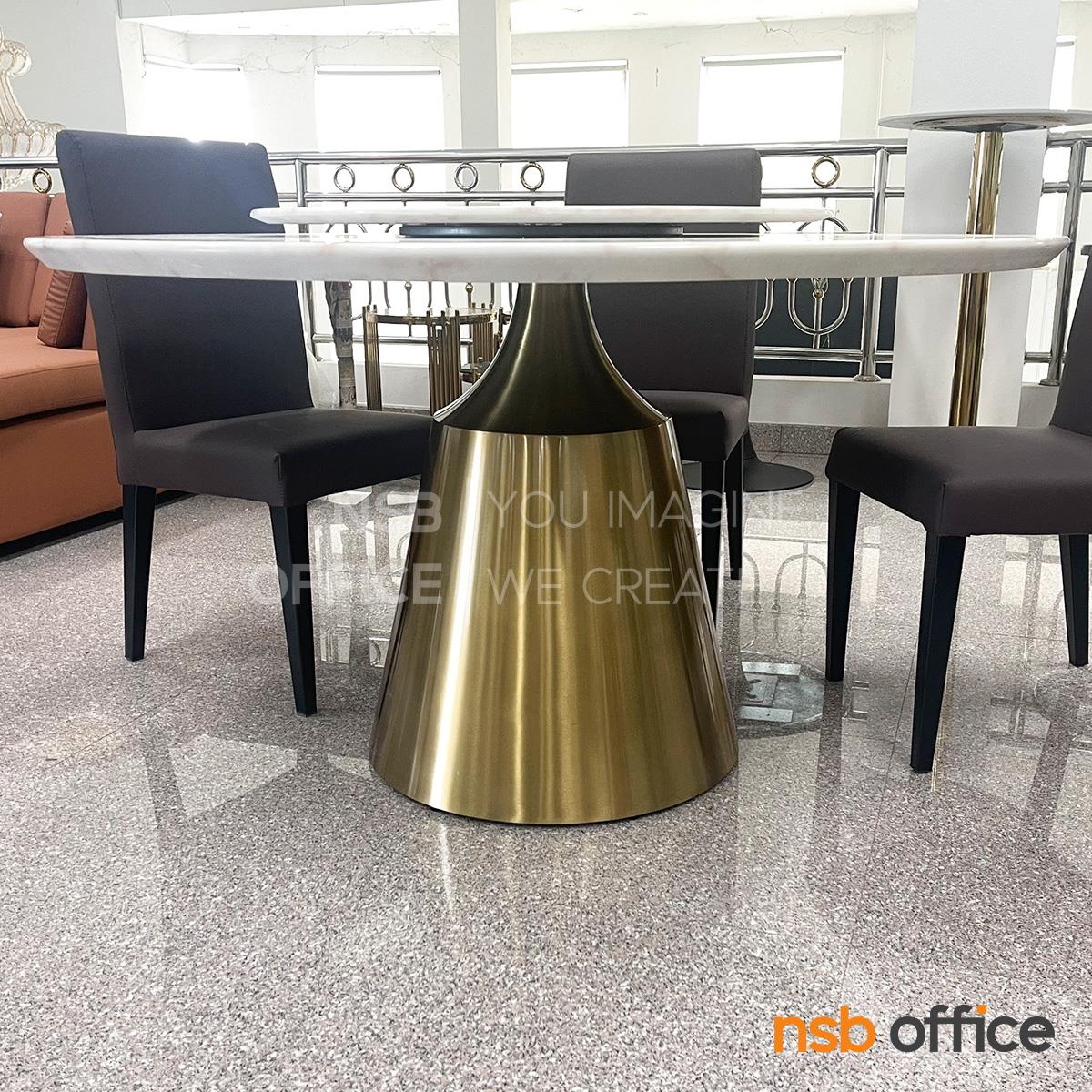 โต๊ะหน้าท็อปหินสังเคราะห์กลม รุ่น Trovita (โทรวิตา) ขนาด 135Di cm.  โครงขาอลูมิเนียม