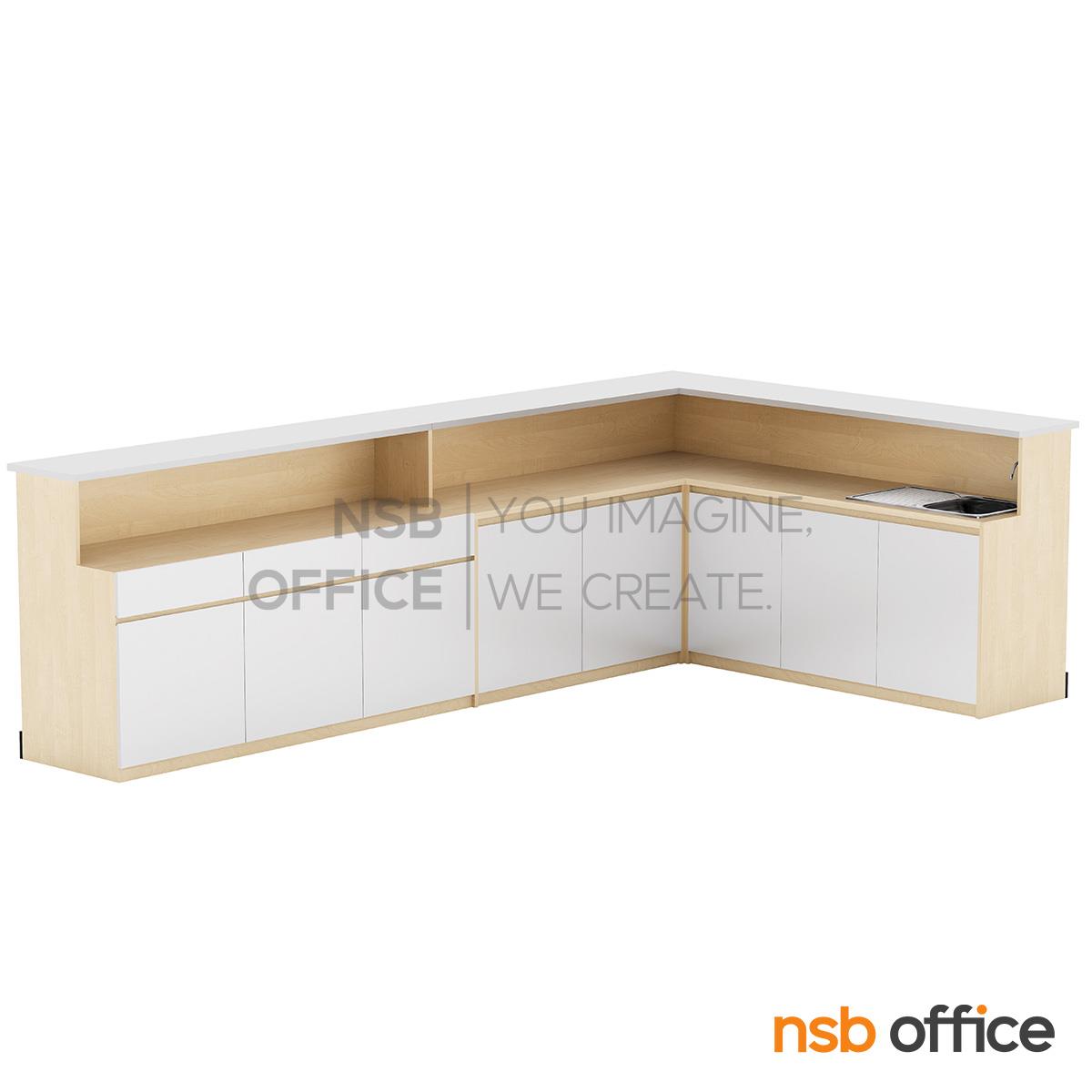 เคาน์เตอร์ขายกาแฟ รุ่น Trixxie (ทริกซี่) ขนาด 350W cm.  พร้อมอ่างซิงค์ 1 หลุม