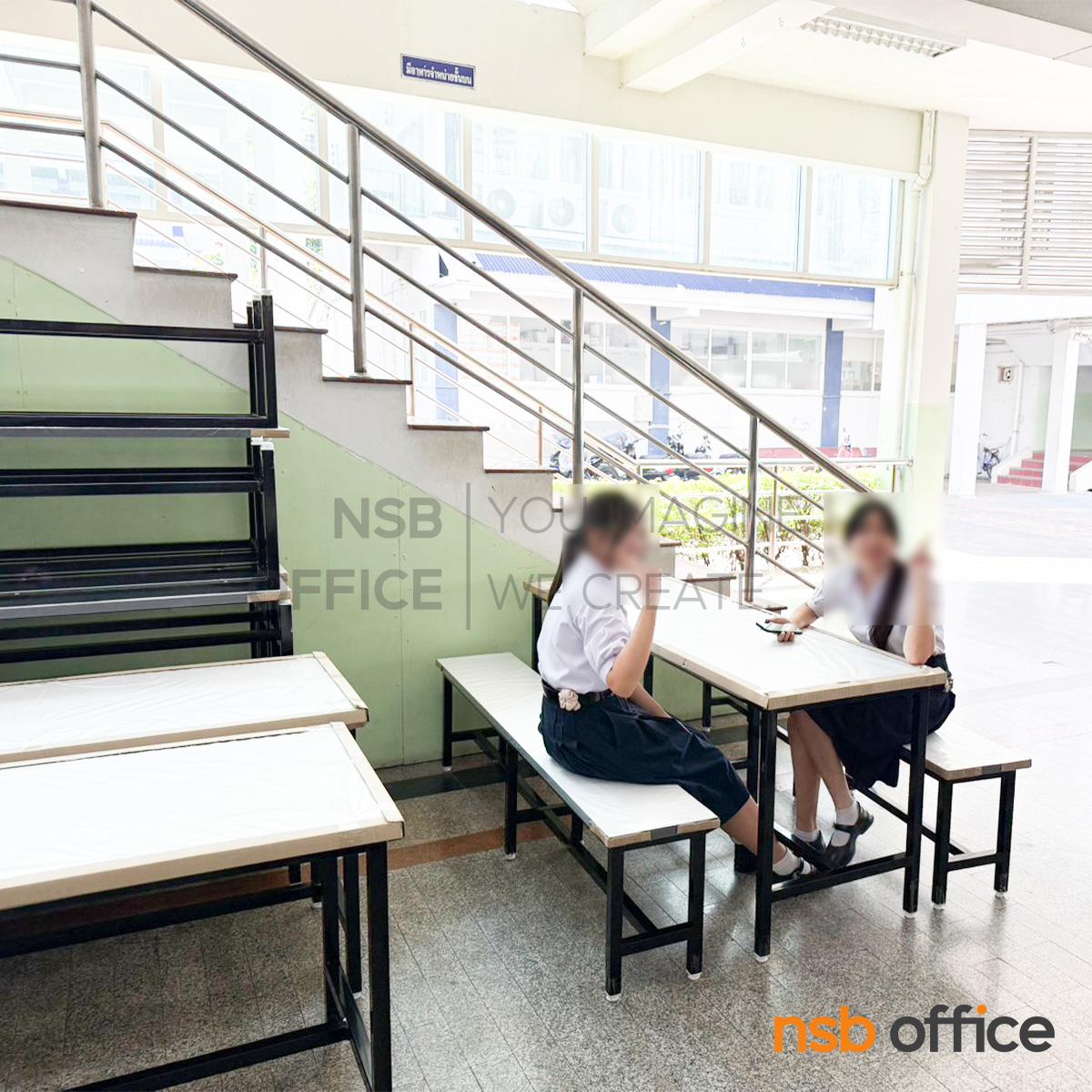 เก้าอี้โรงอาหารหน้าโฟเมก้า (ลึก 30D cm) รุ่น Douglas (ดักลาส) 120W, 150W, 180W cm. ขาเหล็กสีดำ