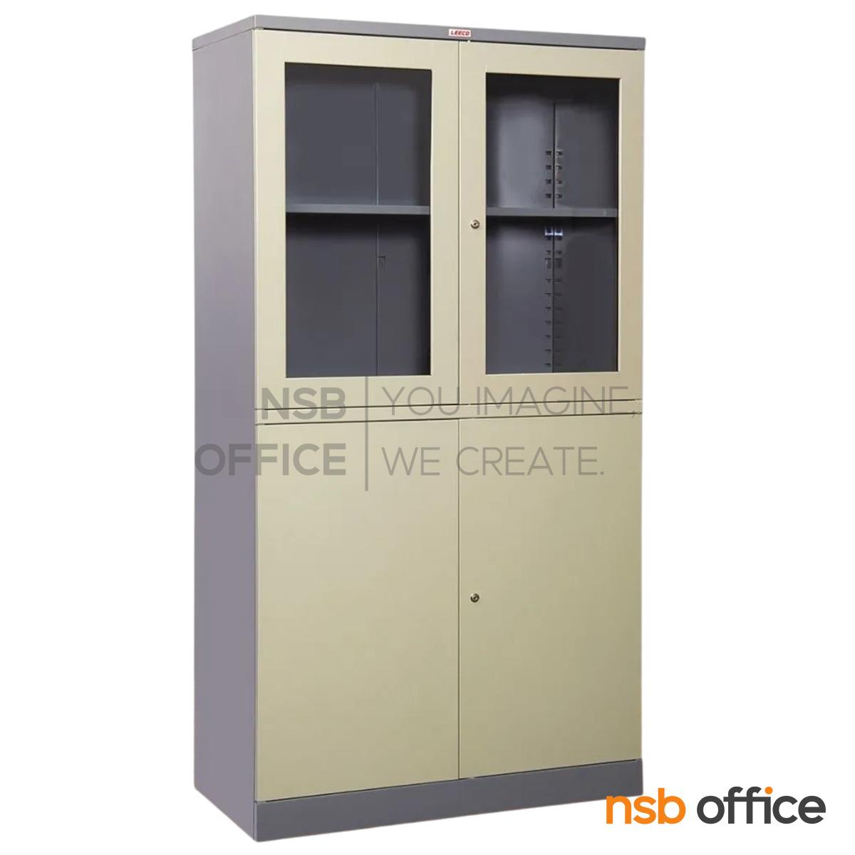 ตู้เอกสารเหล็กบนบานเปิดกระจก-ล่างบานเปิดทึบ รุ่น CBD-03 ขนาด 91.4W* 45.7D* 183H cm. 
