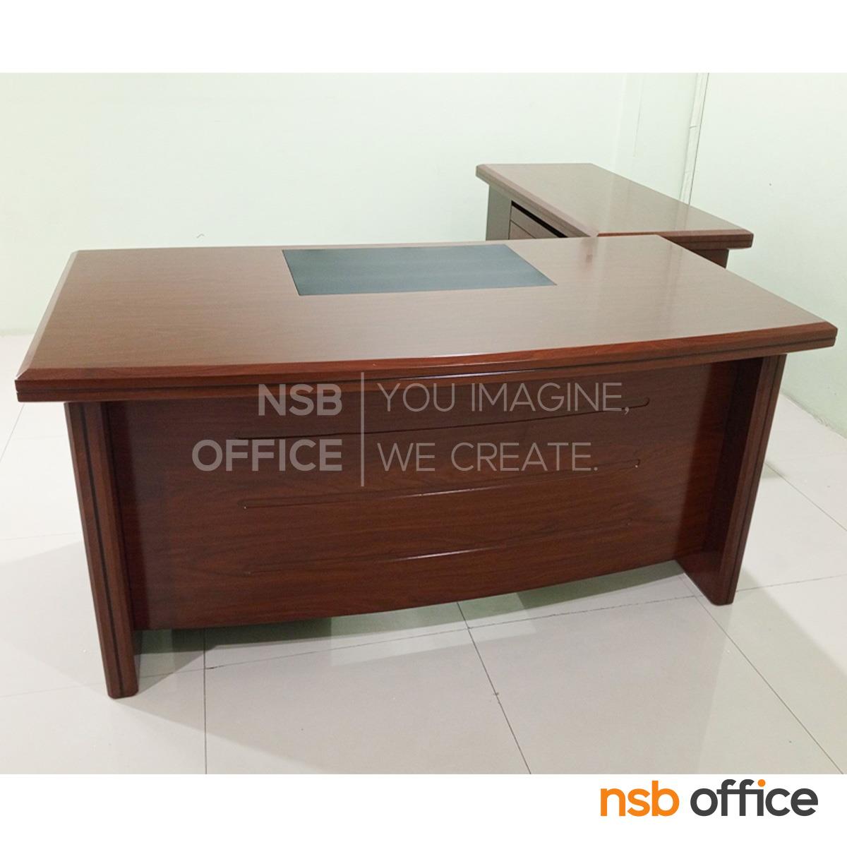 โต๊ะผู้บริหารตัวแอล  รุ่น Campbell (แคมป์เบลล์) ขนาด 160W cm. พร้อมตู้ข้างและตู้ลิ้นชัก