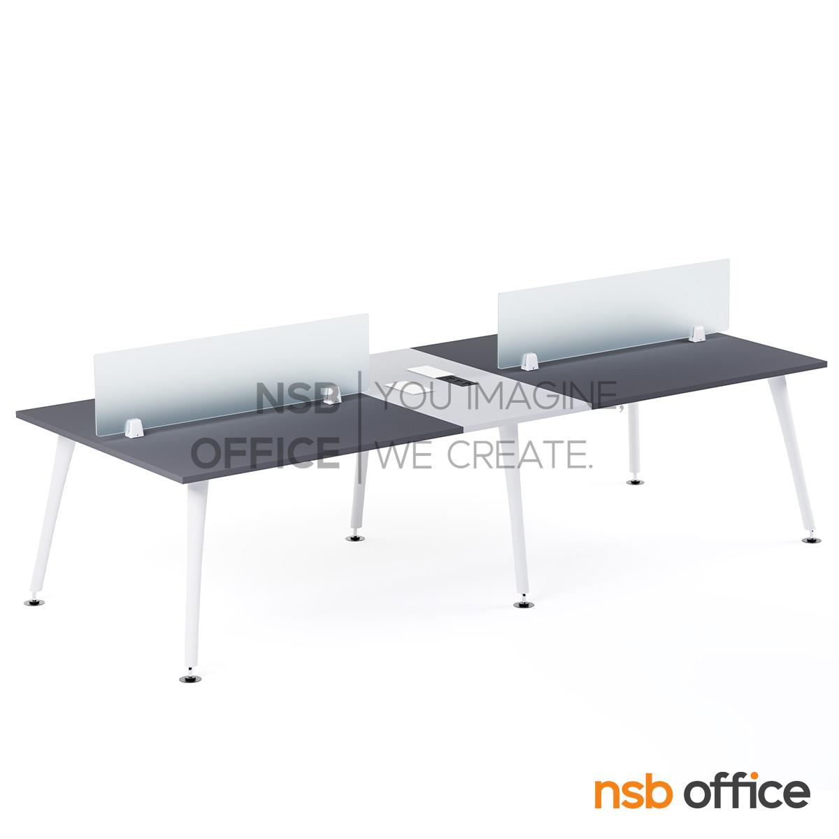 ชุดโต๊ะทำงานกลุ่ม 4 ที่นั่ง สีทูโทน รุ่น Monica (โมนิก้า) ขนาด 300W*120D cm. พร้อมมินิสกรีนกระจก และป๊อปอัพ A27A124-3